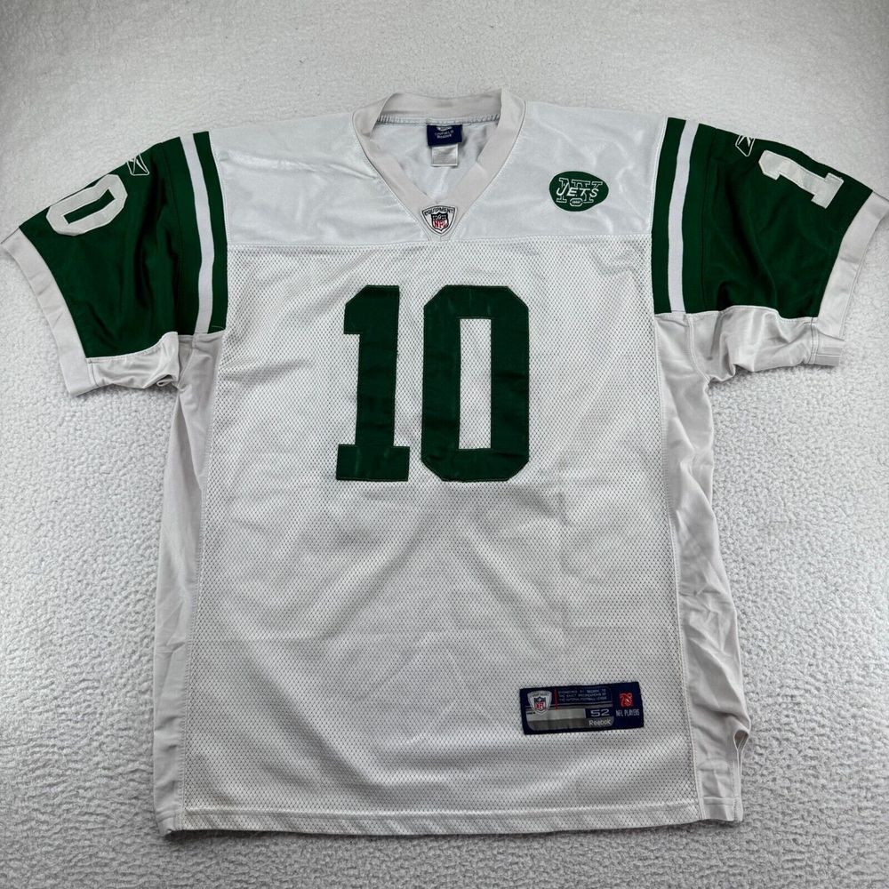 Reebok New York‎ Jets Santonio Holmes #10 Jersey Mens 52 White Stitched NFL Sewn